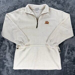 Vintage Phillip Morris Ladies Fleece Pullover XL Cream Tobacco Promo 90's